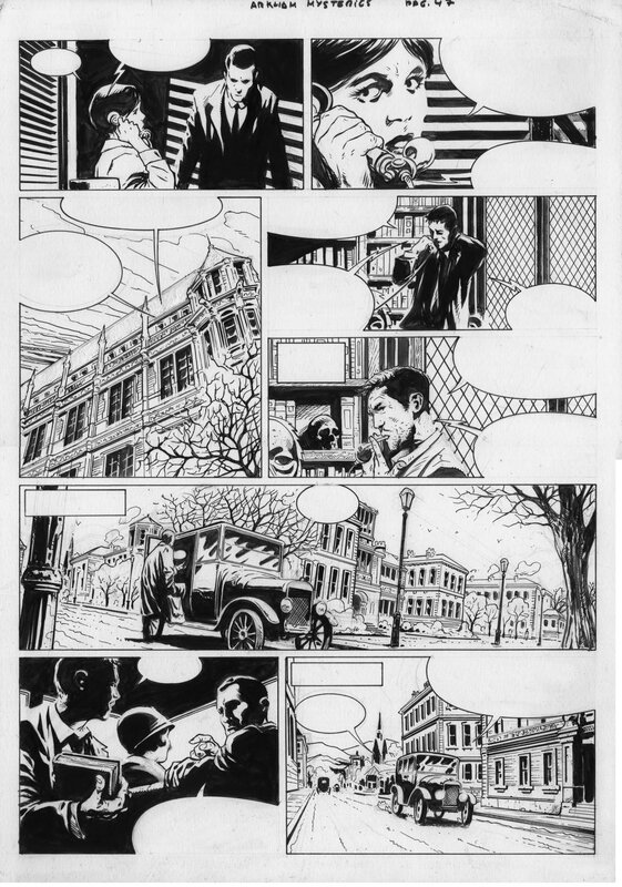 En vente - Manuel Garcia, Akham Mysteries Tome 1 planche 47 - Planche originale