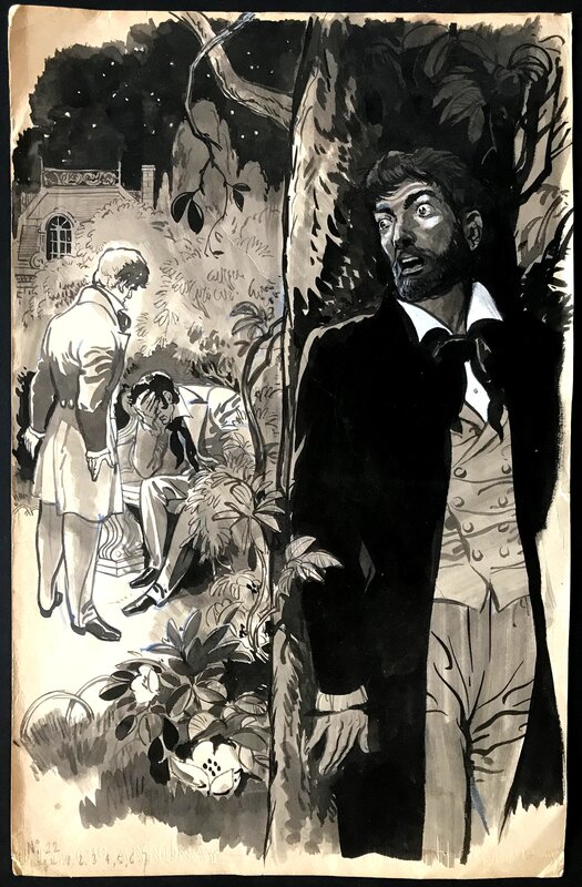 Jijé, Le Comte de Monte Christo - le Moustique  - très grand dessin - Original Illustration