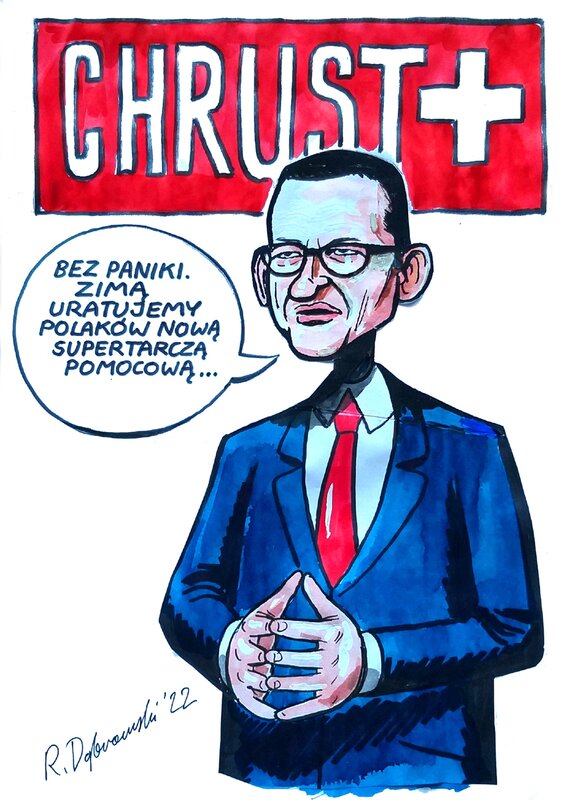 Ryszard Dąbrowski, Morawiecki - Premier ministre polonais - incessant menteur. - Original Illustration