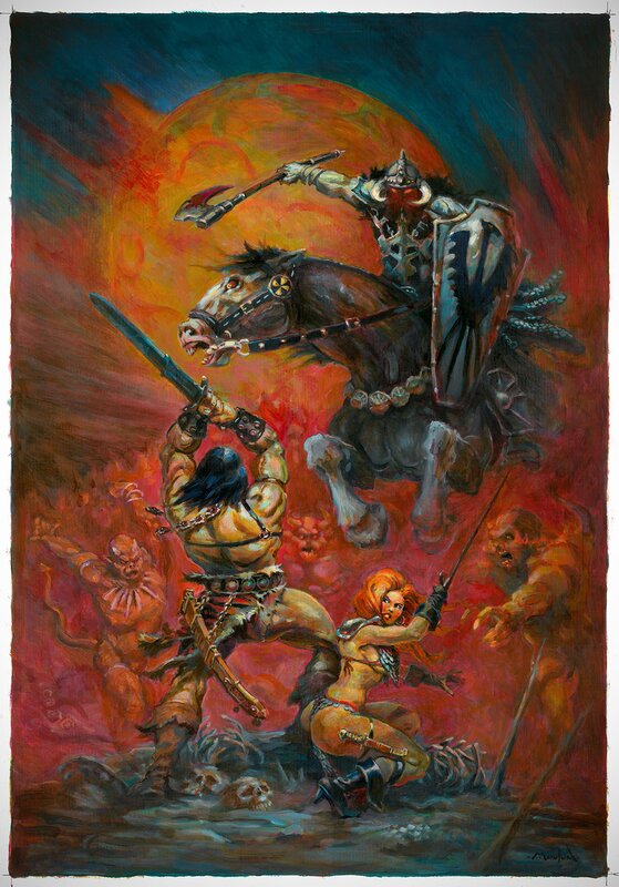 Régis Moulun, Conan & Red Sonja vs The Death Dealer - Original Illustration