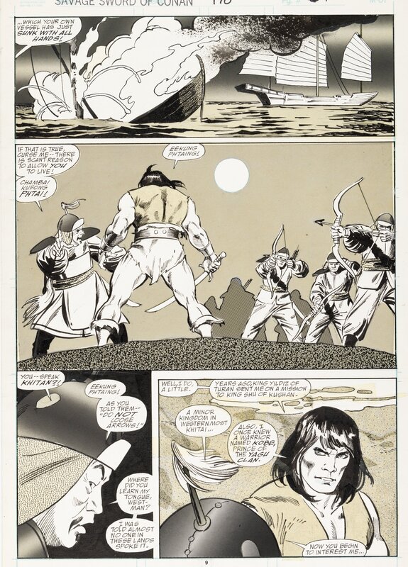 John Buscema, Tony DeZuniga, Savage Sword of Conan - Skull on the seas - T190 - p9 - Comic Strip