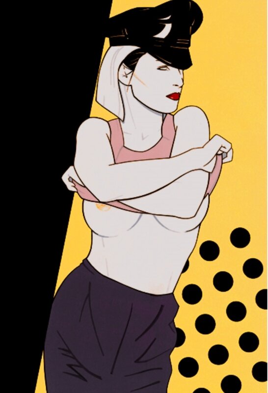 Patrick Nagel, Leather Cap -Playboy Playmate Heidi Sorenson - Illustration originale