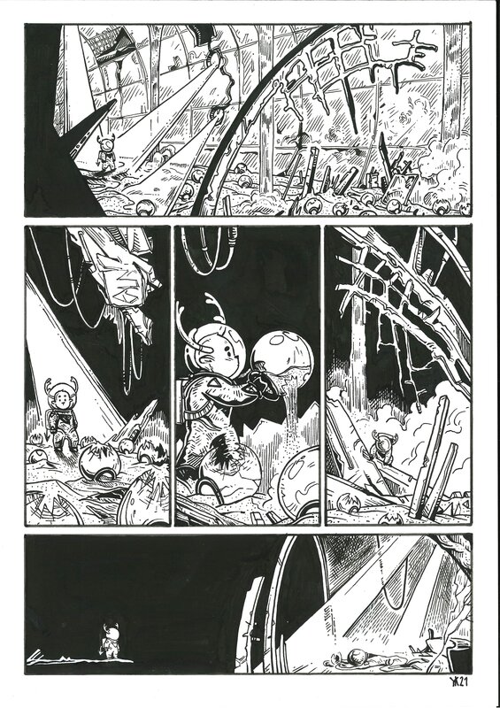 Moon Deer par Yoann Kavege - Planche originale
