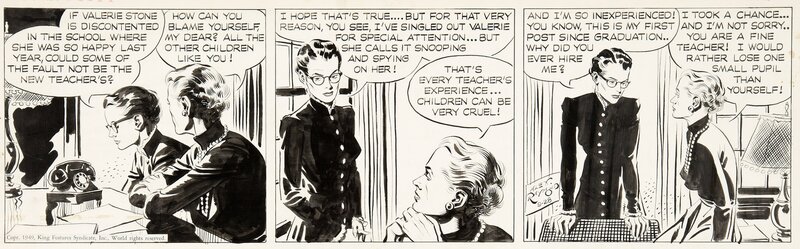 Alex Raymond, Rip Kirby - 28 Septembre 1949 - Planche originale