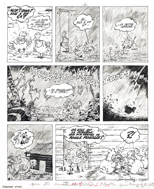 Les poules par Pierre Tranchand - Planche originale