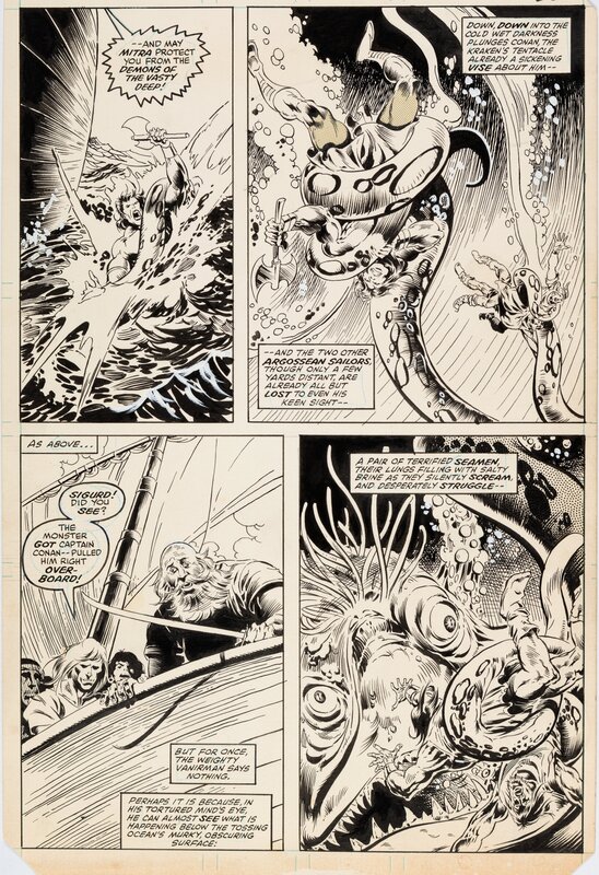 John Buscema, Dan Bulanadi, Ricardo Villamonte, Armando Gil, Conan Annual - #7 p29 - Planche originale