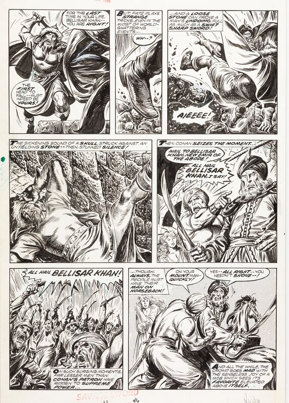John Buscema, Yong Montaño, Savage Sword of Conan #11 p46 - Planche originale