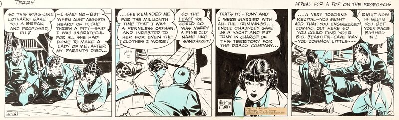 Milton Caniff, Terry and the Pirates - 16 Avril 1937 - Planche originale