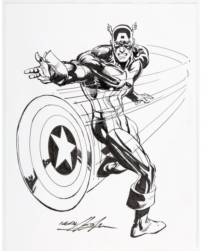 Captain America par Neal Adams - Illustration originale