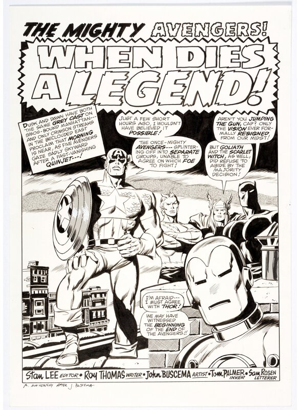 Michael Maikowsky, Avengers 81 Page 1 (Recréation d'après John Buscema) - Comic Strip
