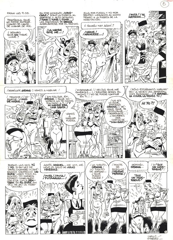 Carlos Giménez : Aux risques de l'amour tome 3 planche 5 - Planche originale