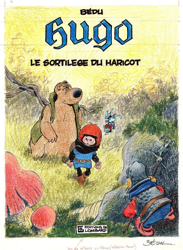 Bédu - Hugo - Le Sortilège du Haricot (1) - 1986 - Cover color preliminary - Œuvre originale
