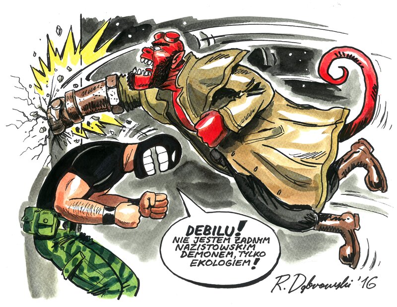 Ryszard Dąbrowski, Likwidator versus Hellboy - Original Illustration