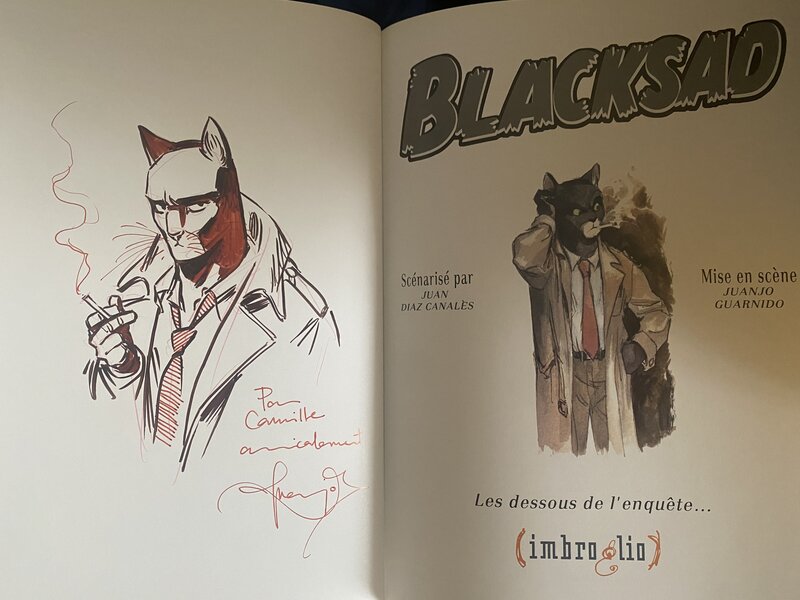Juanjo Guarnido, Dedicace de Blacksad - Sketch