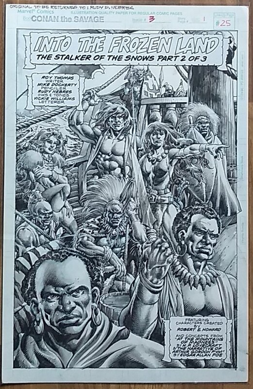 Conan the Savage by Mike Docherty, Rudy Nebres - Original art