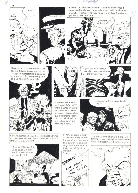 En vente - Eduardo Risso planche à l'encre + mise en couleur - Planche originale