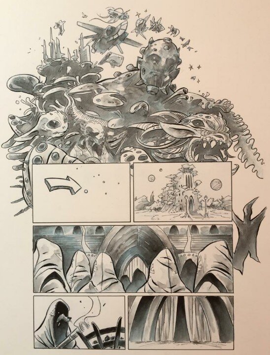 For sale - Tommasso Bianchi, Planche originale Barbarella 6 vol.2 page de titre + planche crayonnée - Comic Strip