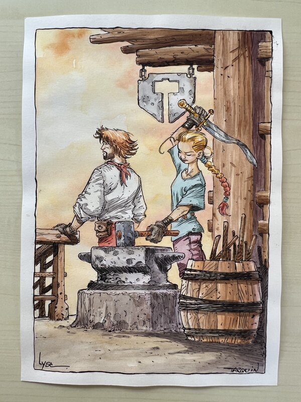 Lanfeust & Aspette by Didier Tarquin, Lyse - Original Illustration