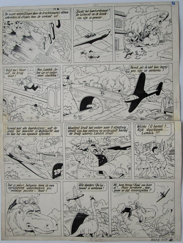 Willy Vandersteen, La clef de bronze - De bronzen sleutel - Planche originale