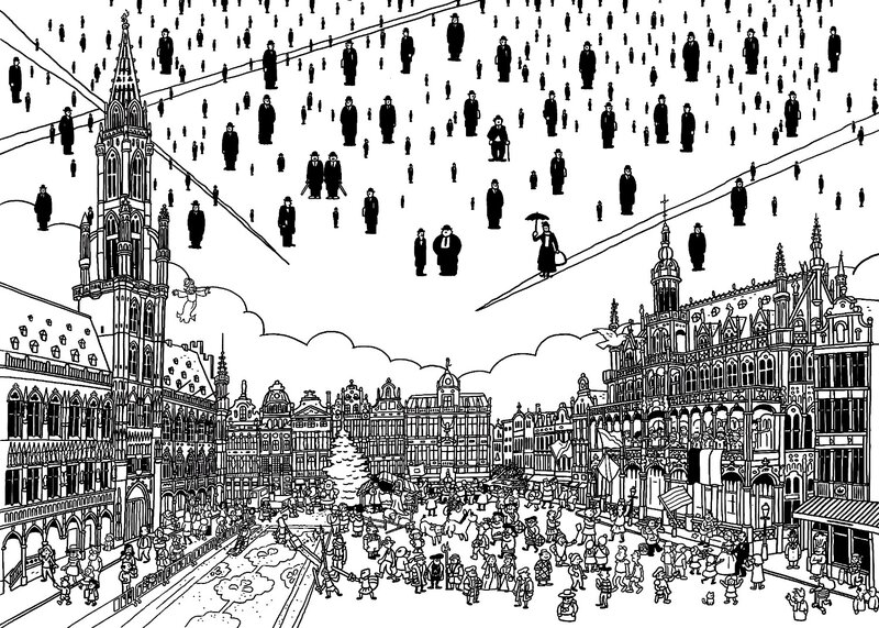 For sale - « Grand-Place de Bruxelles » – Pieter de Poortere – ( original +Art Print ) - Original Illustration