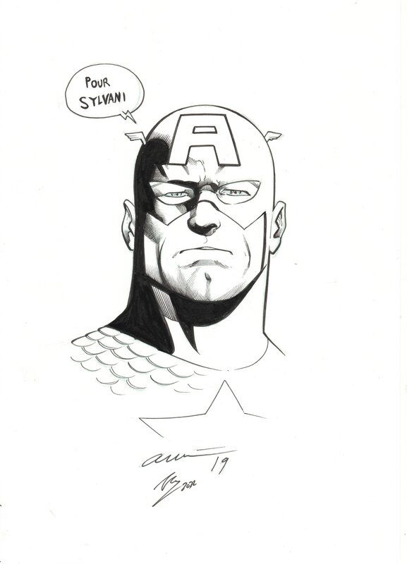 Captain america par Vicente Cifuentes - Dédicace