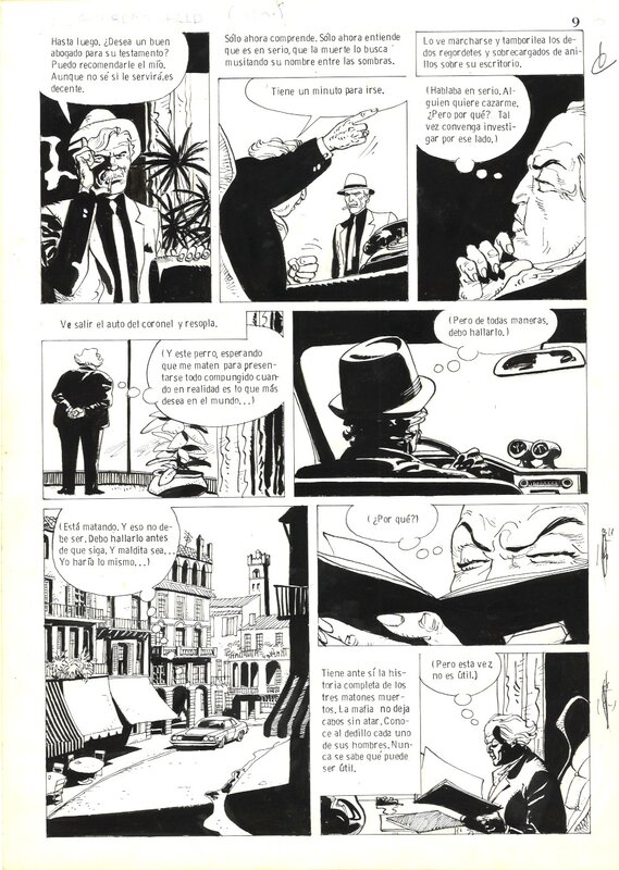 En vente - Eduardo Risso - El Guardaespaldas page 9 - Planche originale