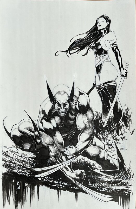 Geoff Shaw - X-MEN Wolverine & Psylocke - Illustration originale
