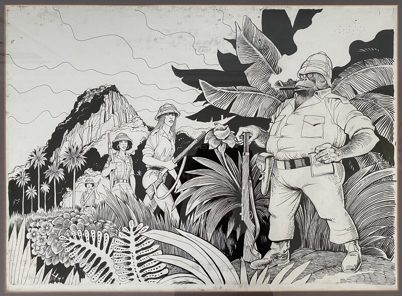 En vente - Georges Pichard, Bornéo Joe  - page de garde - Planche originale