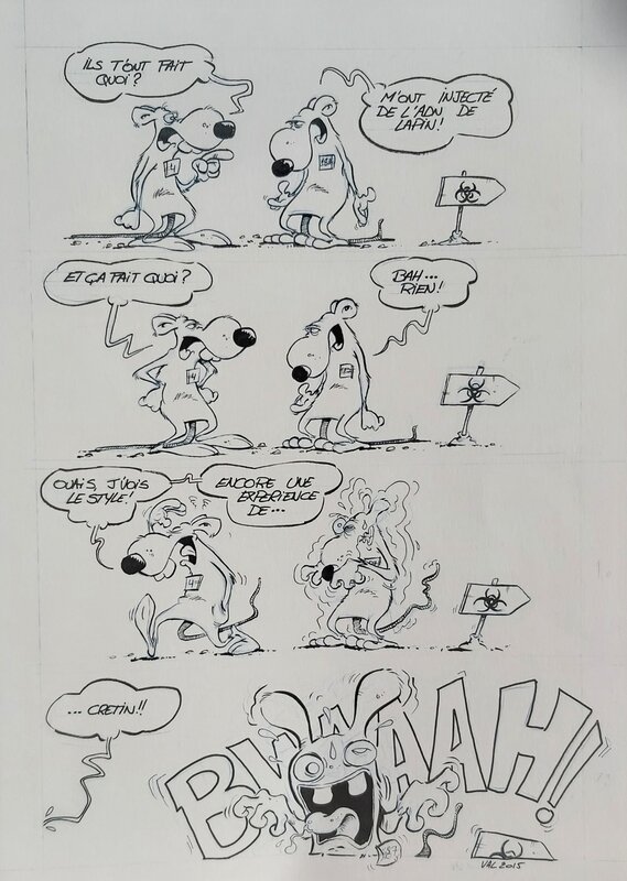En vente - Lapin crétin par Val - Planche originale