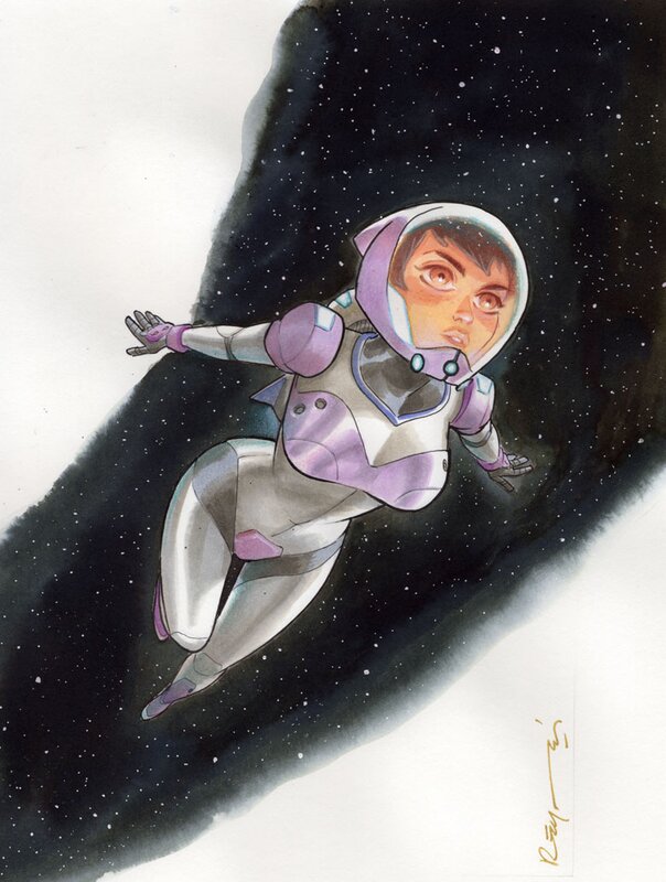 Space Girl by Mathieu Reynes - Original Illustration