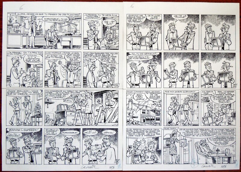 Lambil - Pauvre Lampil - Tome 6 - Gag 110 - 2 planches originales - Comic Strip