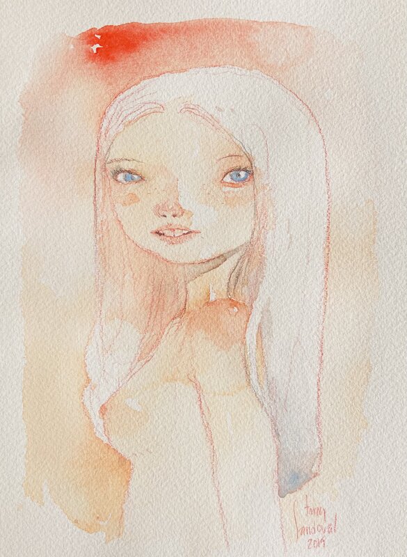 Red girl par Tony Sandoval - Illustration originale