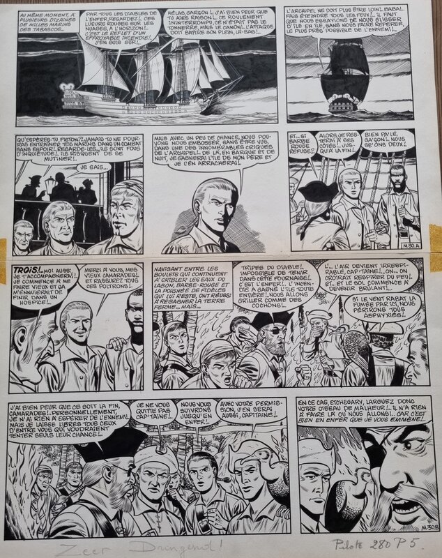 Victor Hubinon, Car c'est bien en enfer que je vous emmene - Planche originale