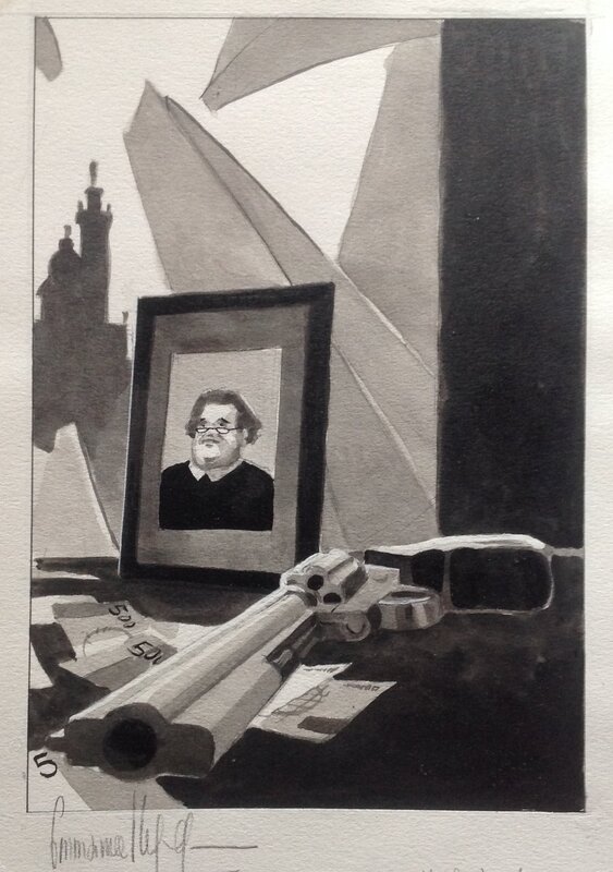En vente - Lepage illustration Originale Alex Clément est Mort - Page de Chapitre de Emmanuel Lepage BD Éo Vents D'Ouest année 2000 - Illustration originale
