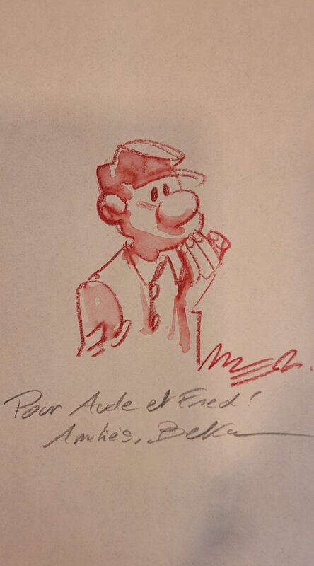 Dédicace de Munuera dans les Tuniques bleues tome 65 - Sketch