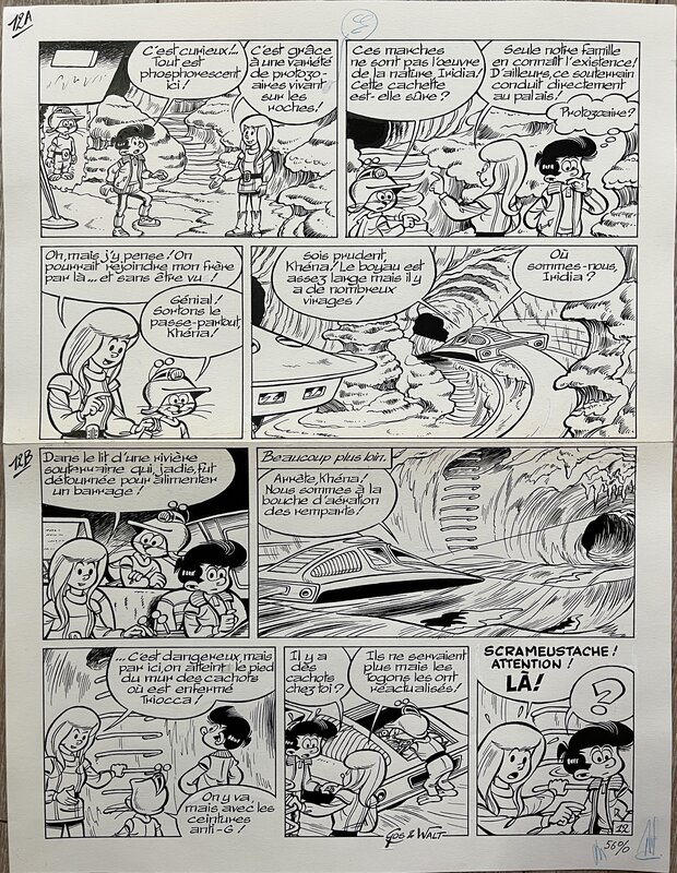 For sale - Gos, Planche KHENA & LE SCRAMEUSTACHE PAGE 12 - Comic Strip