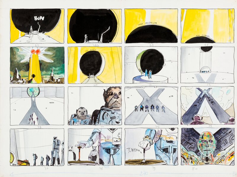 Dune storyboard #5 par Moebius, Alejandro Jodorowsky - Planche originale