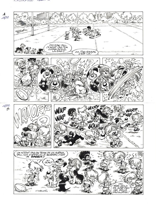 En vente - Verron : Boule et Bill tome 36 gag 1452 - Planche originale