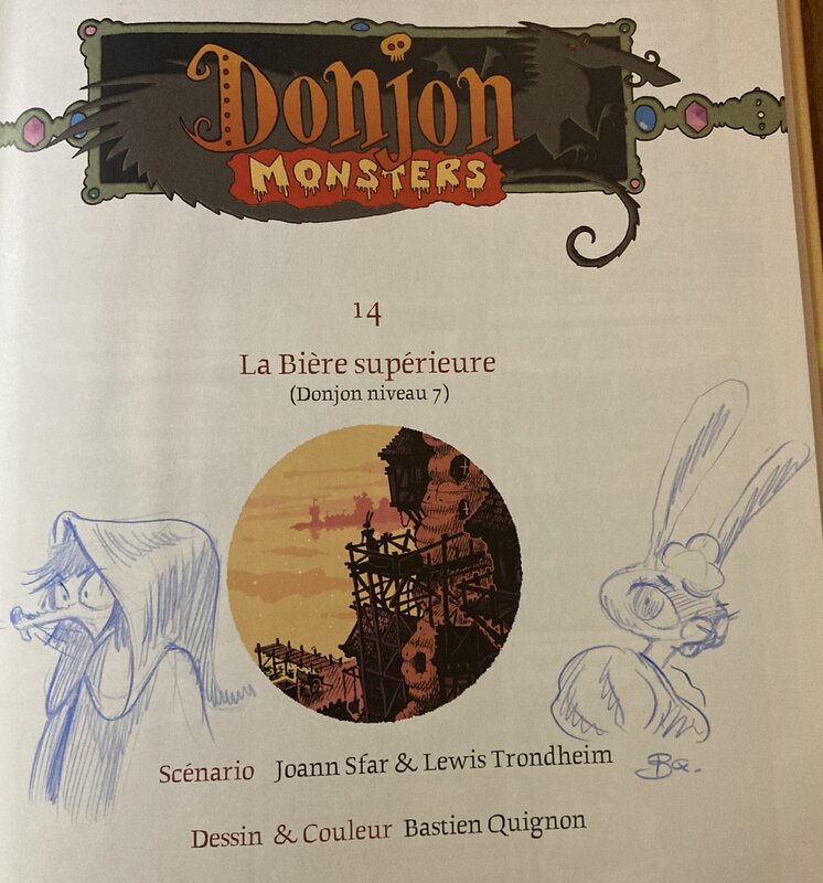 Bastien Quignon, Lewis Trondheim, Joann Sfar, Cul de lampe, les deux héroïnes - Dédicace