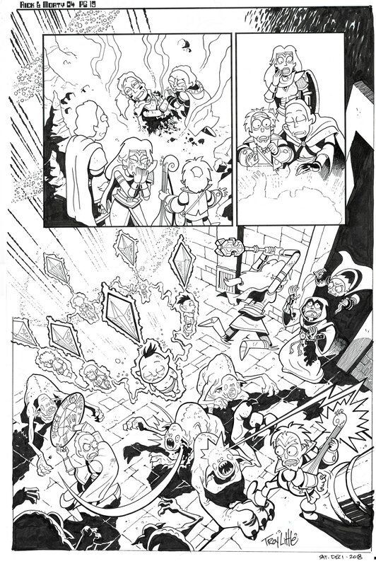 En vente - Rick and Morty vs Dungeons & Dragons - Troy Little - IDW - Planche originale