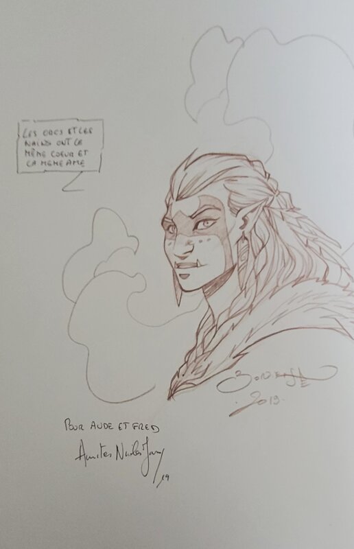 Dédicace de Bordier dans Nains tome 9 - Sketch
