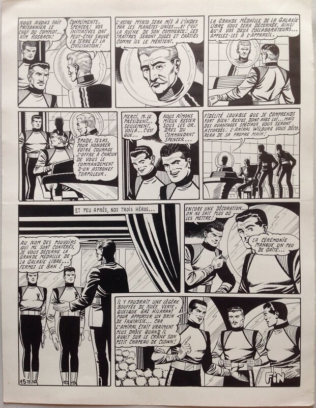 En vente - Raoul Giordan, Robert Giordan, Robert Lortac, Giordan Planche Originale 15 ( de Fin ) de Meteor 90 La Terre est Folle - Bd Artima 1960 - Planche originale