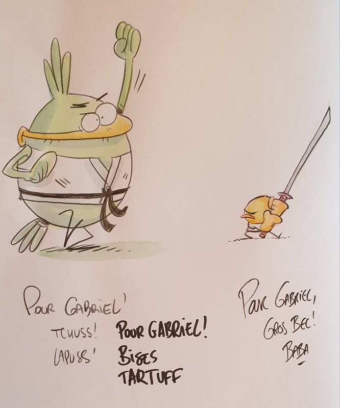 Dédicace de Baba dans le piou tome 3 - Sketch