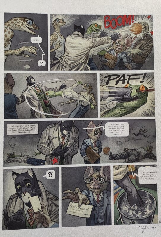 Juanjo Guarnido, Blacksad T6 Alors tout tombe - Planche originale