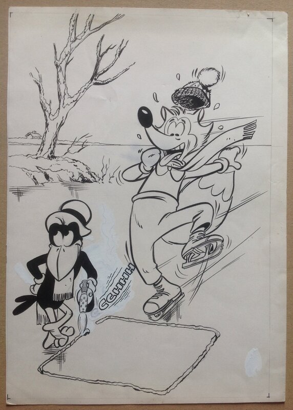 For sale - unknown, Foxie 110 Couverture Originale Petit Format Renard Corbeau Patin à glace BD Artima 1965 superbe avec sa Couleur & bat Ou La 130 - Original Cover