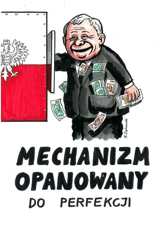 Ryszard Dąbrowski, Kaczyński et mécanisme maîtrisé à la perfection - Original Illustration