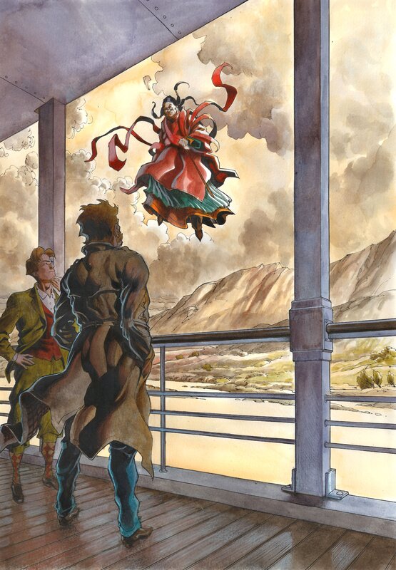 Sur le Fleuve Jaune par Pierre Taranzano - Illustration originale