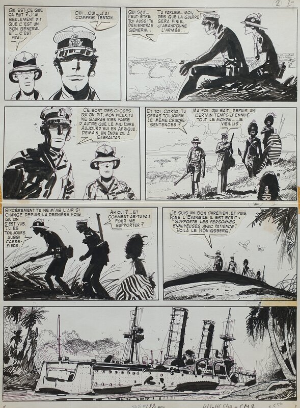 Hugo Pratt, 1973 - Corto : Les Ethiopiques , (chap.IV) : Les Hommes-léopards du Rufiji * - Comic Strip