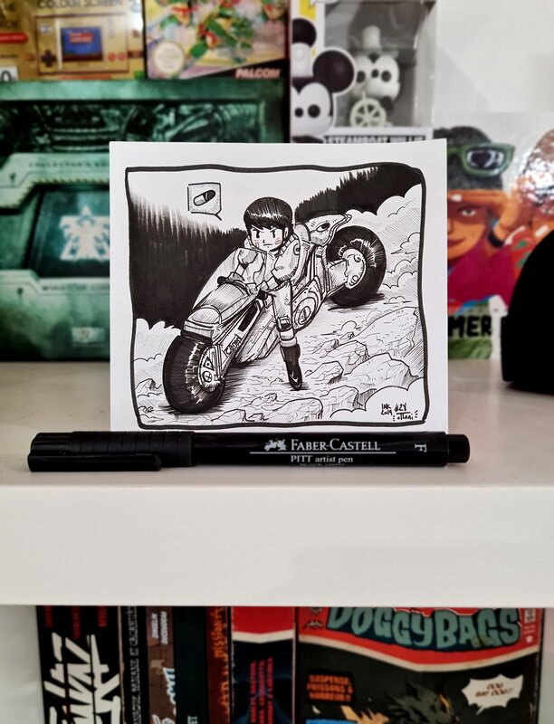En vente - Dessin original de l'Inktober 2021 : Kaneda d'Akira par oTTami ! - Illustration originale