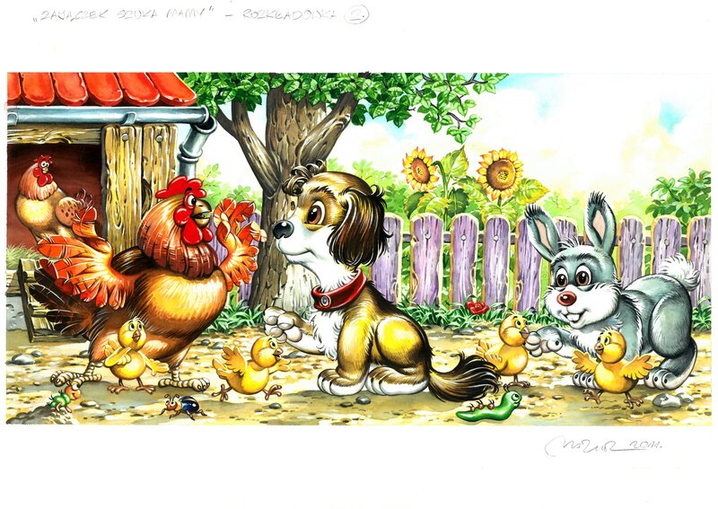 Maciej Mazur, Le lapin cherche sa mère - Illustration originale